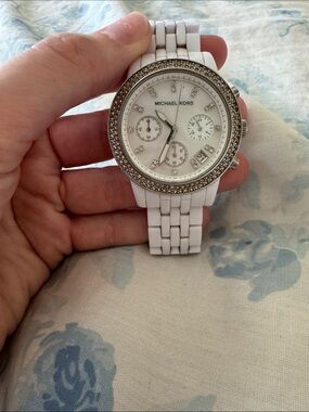 Michael Kors White Ceramic Runway Watch